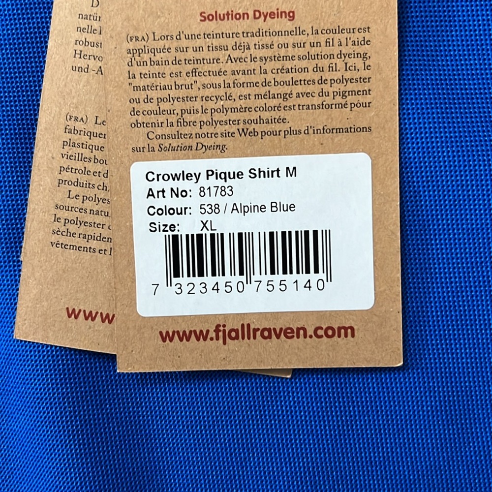 Fjällräven Alpine Blue Pique Shirt XL New - Picture 3 of 6